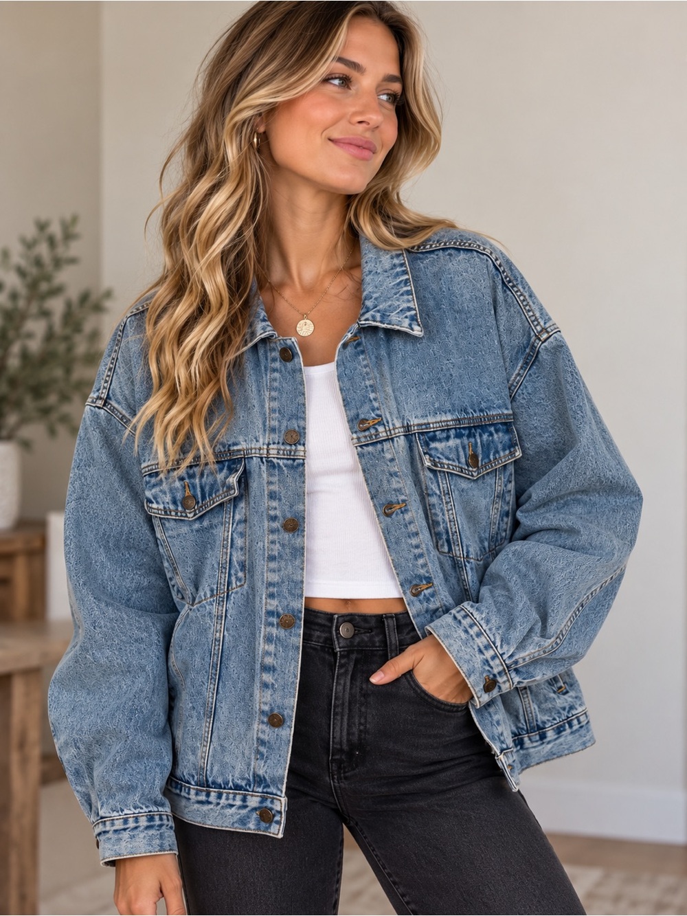Vintage 955 Originals Denim Jacket Women’s 1X Oversized 90s Y2K Jean Jacket